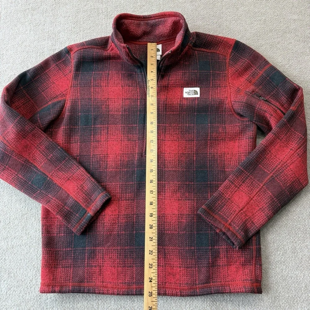 The North Face Tsillan Mens 1/4‎ Zipper Pullover Fleece Buffalo Plaid Size L